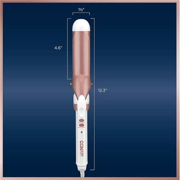 Double Ceramic 1 1/2-Inch Curling Iron, 1 ½ inch barrel produces soft - Picture 14 of 16